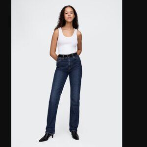 GAP Curvy High Rise 90's Straight- Dark Indigo